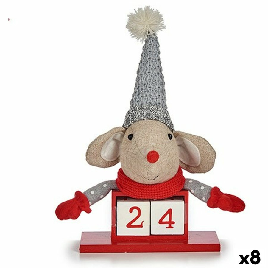 Dekorativ figur Krist+ FG18-0705C-R Rd Gr Mus 20 x 11 x 20 cm Kalender (8 enheder) #1