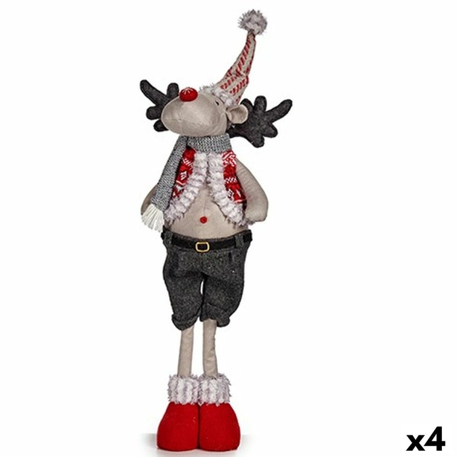 Dekorativ figur Julerensdyr Rd Gr Polyester 13 x 65 x 18 cm (4 enheder) #1