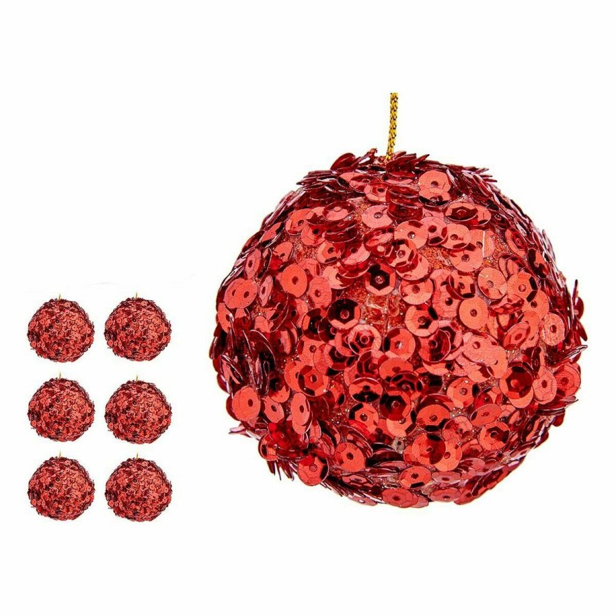 St med julekugler Krist+ 79545 Rd Plastik Paillietter (8 enheder) #5