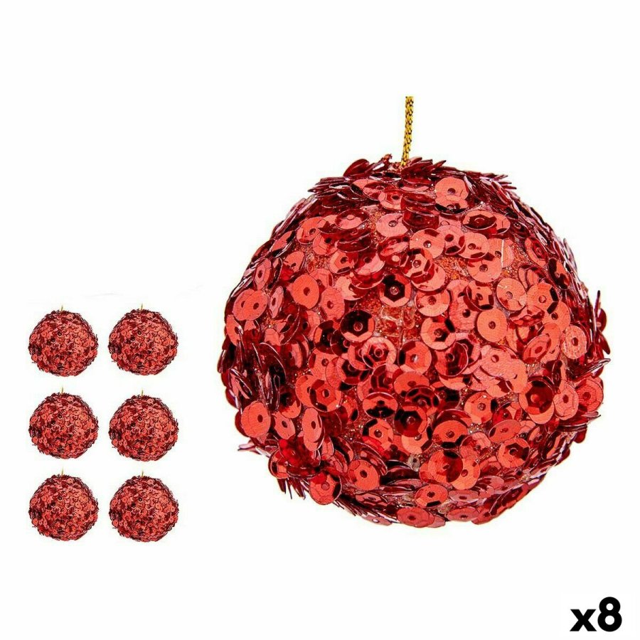 St med julekugler Krist+ 79545 Rd Plastik Paillietter (8 enheder) #1