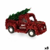 Dekorativ figur Varevogn Lametta Rd Grn polypropylen PET 15 x 18 x 27 cm (8 enheder) #1