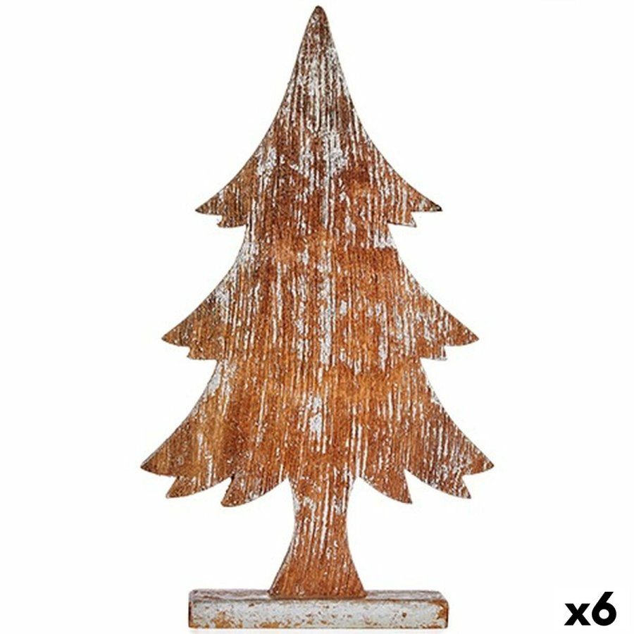 Dekorativ figur Juletr Slvfarvet Tr 5 x 49,5 x 26 cm (6 enheder) #1