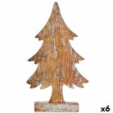 Dekorativ figur Juletr Slvfarvet Tr 5 x 31 x 15 cm (6 enheder) #1