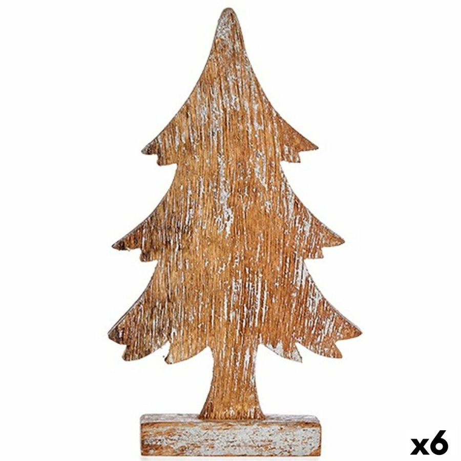 Dekorativ figur Juletr Slvfarvet Tr 5 x 31 x 15 cm (6 enheder) #1