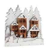 Dekorativ figur Lys By Hvid Brun Tr 44 x 44,7 x 6 cm (4 enheder) #5