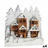 Dekorativ figur Lys By Hvid Brun Tr 44 x 44,7 x 6 cm (4 enheder) #1