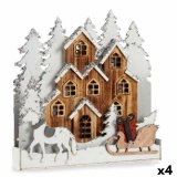 Dekorativ figur Lys By Hvid Brun Tr 44 x 44,5 x 6 cm (4 enheder) #1