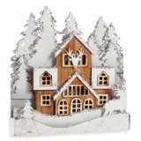 Dekorativ figur Lys By Hvid Brun Tr 44 x 43 x 6 cm (4 enheder) #5