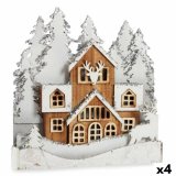 Dekorativ figur Lys By Hvid Brun Tr 44 x 43 x 6 cm (4 enheder) #1