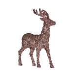 Dekorativ figur Julerensdyr Skinne Pink Gylden Plastik 15 x 45 x 30 cm (8 enheder) #5