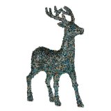 Dekorativ figur Julerensdyr Skinne Bl Gylden Plastik 15 x 45 x 30 cm (8 enheder) #5