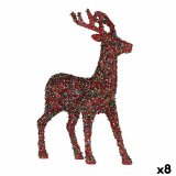 Dekorativ figur Julerensdyr Skinne Multifarvet Plastik 15 x 45 x 30 cm (8 enheder) #1