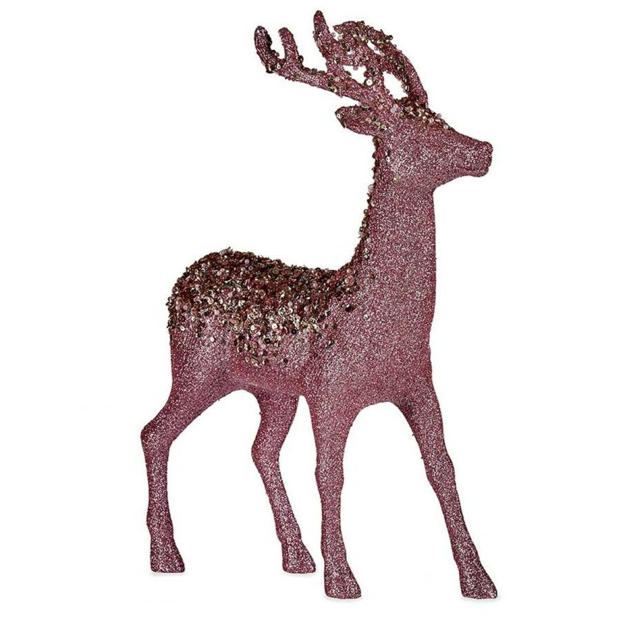 Dekorativ figur Julerensdyr Pink Plastik 15 x 45 x 30 cm (8 enheder) #5