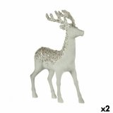 Julerensdyr Hvid Plastik 15 x 45 x 30 cm (2 enheder) #1