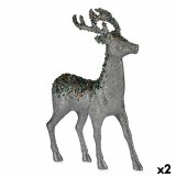 Dekorativ figur Julerensdyr Slvfarvet Plastik 15 x 45 x 30 cm (2 enheder) #1
