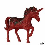 Dekorativ figur Enhjrning Rd Plastik 9,5 x 31 x 40 cm (6 enheder) #1