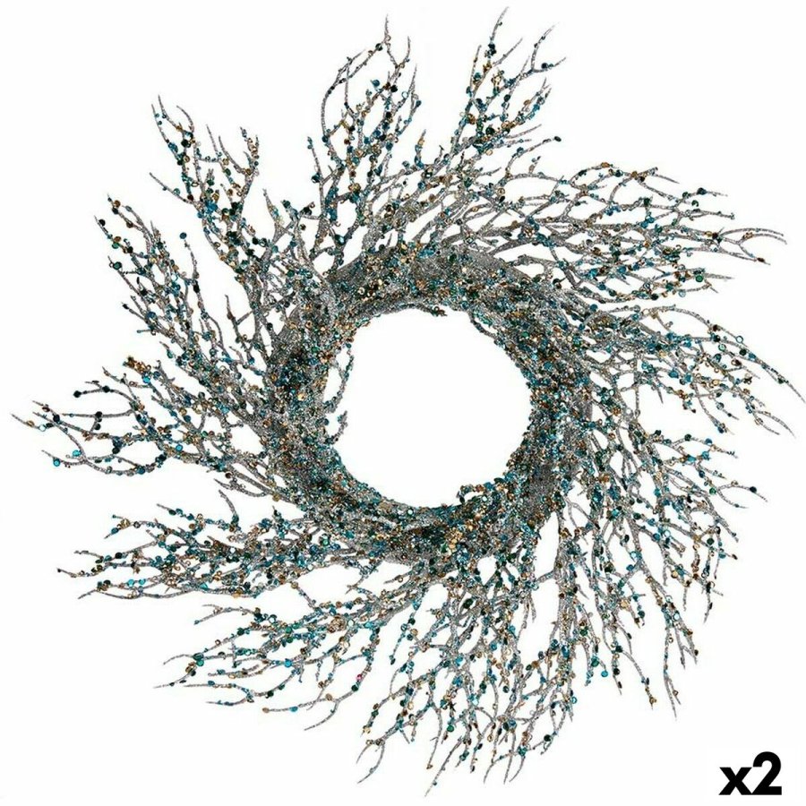 Adventskrans Gren Bl Plastik 50 x 10 x 50 cm (2 enheder) #1