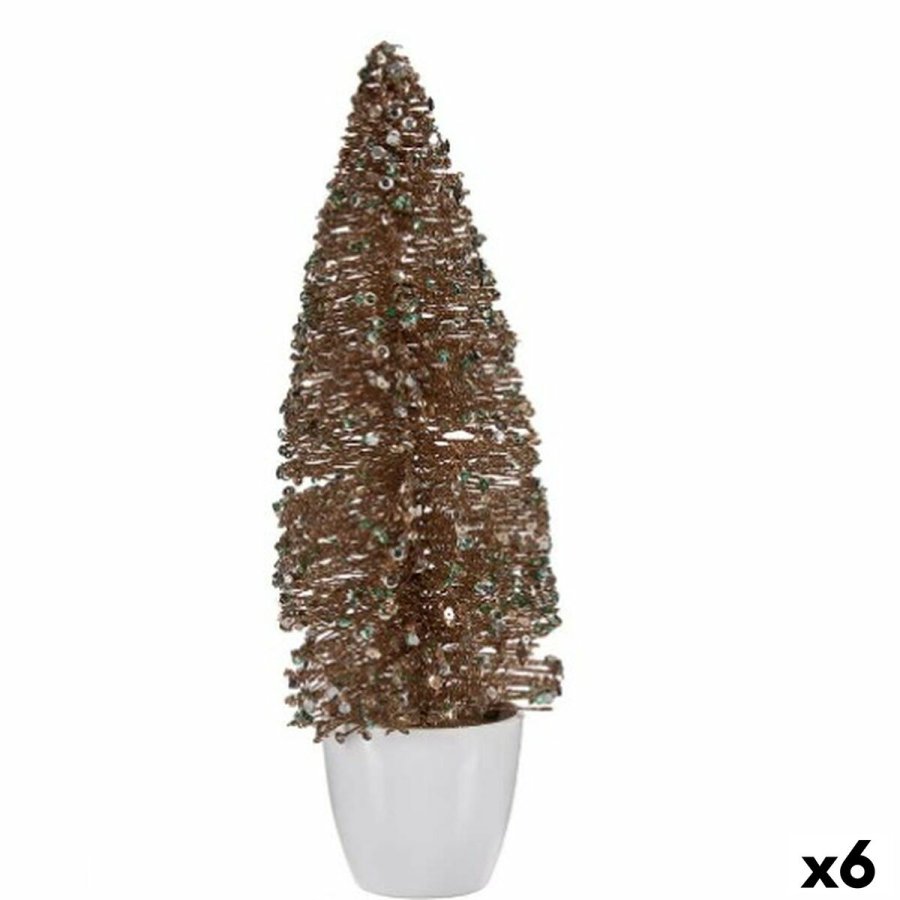 Dekorativ figur Juletr Mint champagne Plastik 10 x 33 x 10 cm (6 enheder) #1