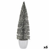 Dekorativ figur Juletr Slvfarvet Plastik 10 x 38 x 10 cm (6 enheder) #1