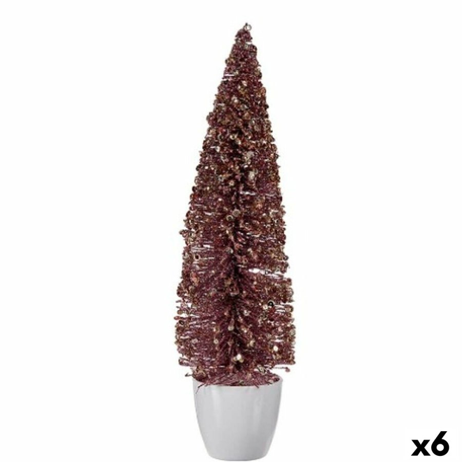 Dekorativ figur Juletr Pink Plastik 10 x 38 x 10 cm (6 enheder) #1