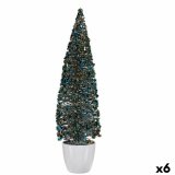 Dekorativ figur Juletr Bl Gylden Plastik 10 x 38 x 10 cm (6 enheder) #1