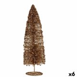 Dekorativ figur Juletr Paillietter Gylden 10 x 41 x 10 cm (6 enheder) #1