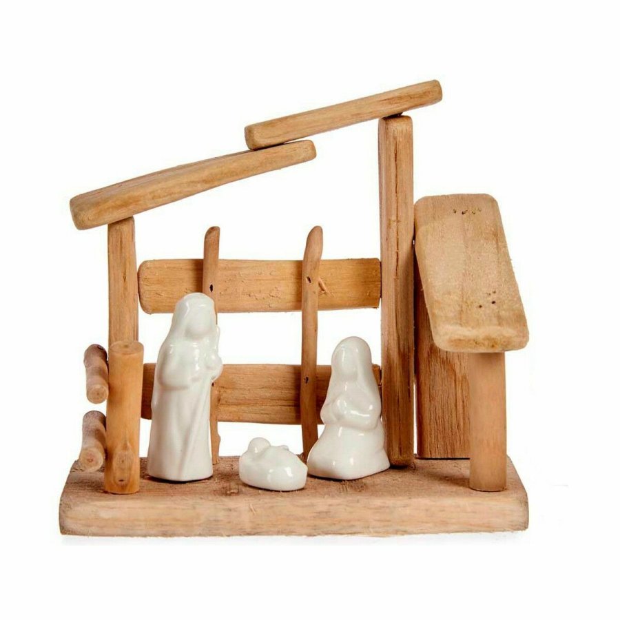 Betlehem dekoration Hvid Natur Tr Keramik 18 x 17 x 8 cm (2 enheder) #5