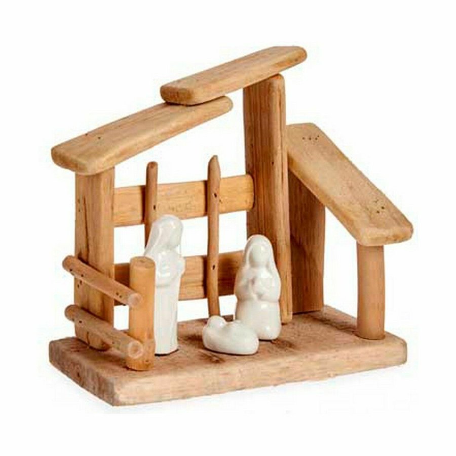 Betlehem dekoration Hvid Natur Tr Keramik 18 x 17 x 8 cm (2 enheder) #9