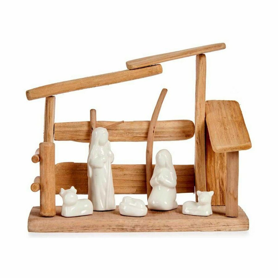 Betlehem dekoration Hvid Natur Tr Keramik 10 x 21 x 25 cm (2 enheder) #5