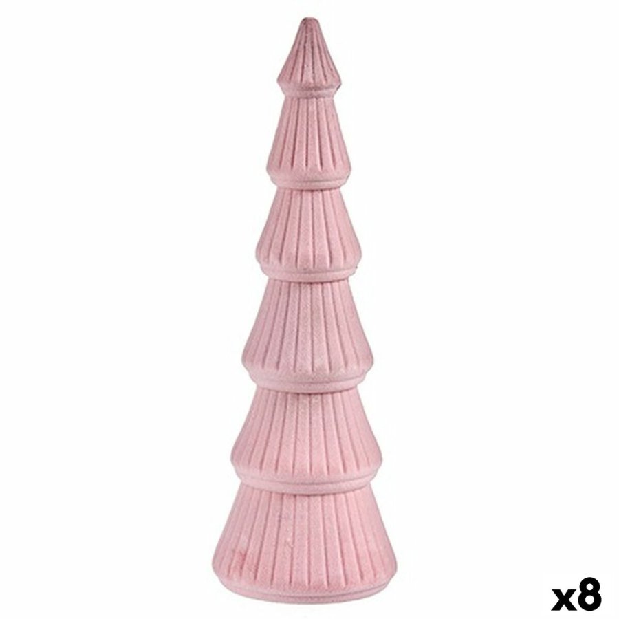 Juletr Fljl Pink Tr 12 x 34,5 x 12 cm (8 enheder) #1