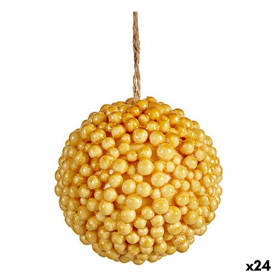 Julekugle Krist+ 19A24331 Gul Plastik (24 enheder) #1