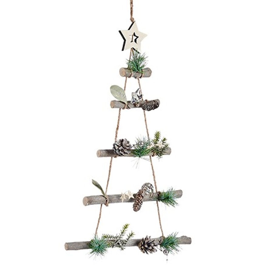 Julepynt Krist+ 95851 Brun Slvfarvet Tr Plastik Juletr 34 x 5 x 65 cm (6 enheder) #5