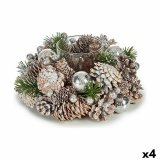 Julelys Holder Hvid Gennemsigtig Slvfarvet Glas Plastik 19 x 9 x 19 cm (4 enheder) #1
