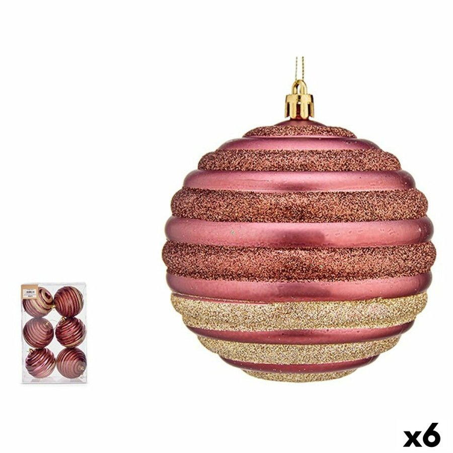 St med julekugler Krist+ 00872 Pink Plastik Cirkler (6 enheder) #1