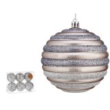 St med julekugler Krist+ 00876 Slvfarvet Plastik Cirkler 10 cm (6 enheder) #9