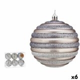 St med julekugler Krist+ 00876 Slvfarvet Plastik Cirkler 10 cm (6 enheder) #1
