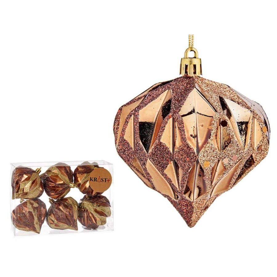 St med julekugler Krist+ 00889 Brun Plastik Diamant (12 enheder) #9