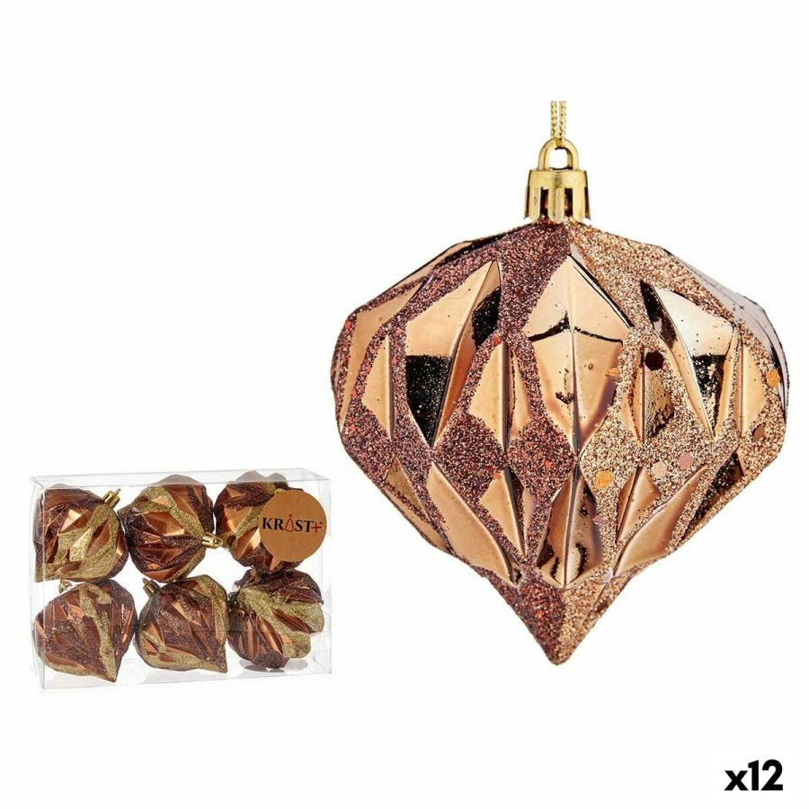 St med julekugler Krist+ 00889 Brun Plastik Diamant (12 enheder) #1