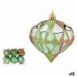 St med julekugler Krist+ 00893 Grn Plastik Diamant (12 enheder) #1