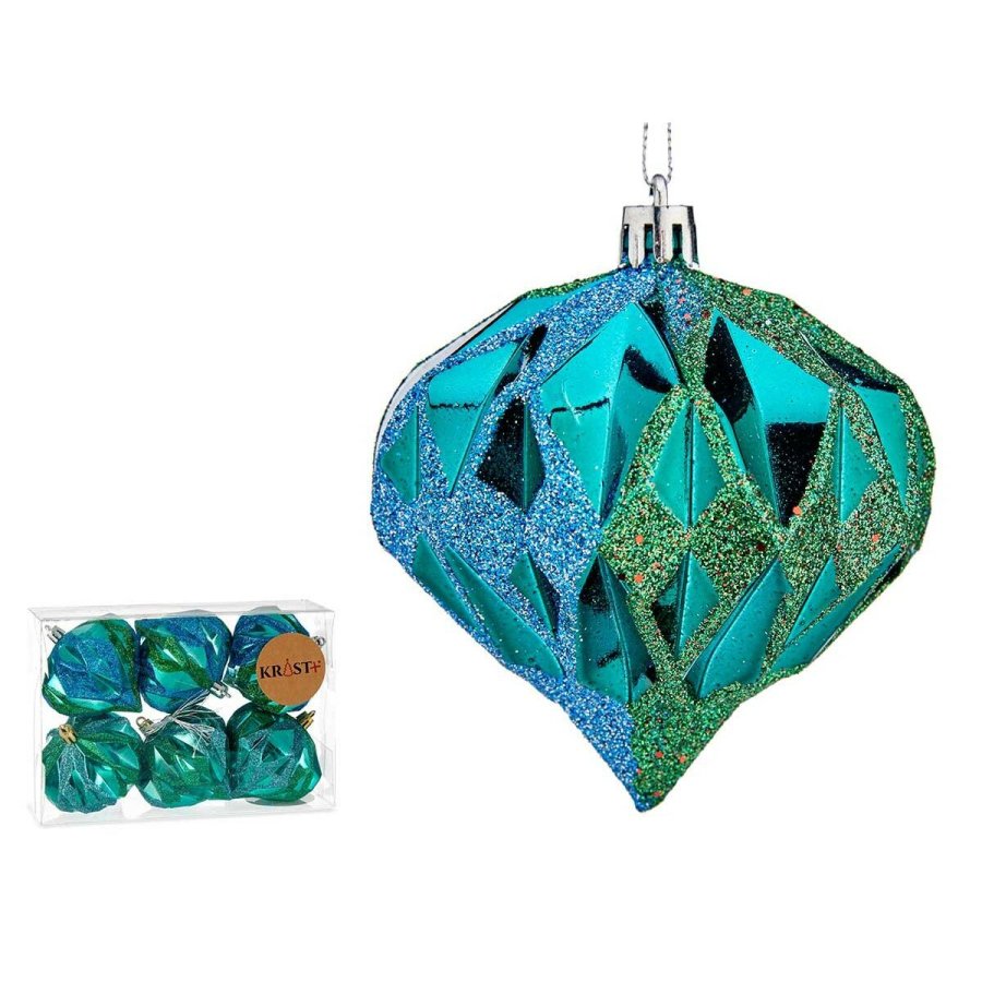 St med julekugler Krist+ 00897 Bl Plastik Diamant (12 enheder) #9