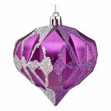St med julekugler Krist+ 00898 Lilla Slvfarvet Plastik Diamant (12 enheder) #5