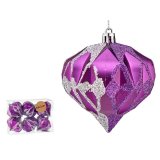 St med julekugler Krist+ 00898 Lilla Slvfarvet Plastik Diamant (12 enheder) #9