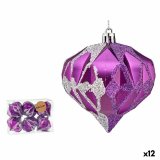 St med julekugler Krist+ 00898 Lilla Slvfarvet Plastik Diamant (12 enheder) #1