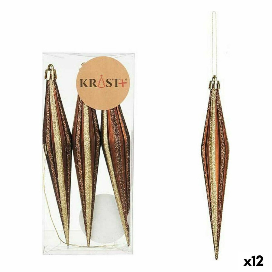 Juledekorationsst Krist+ 00899 Brun PVC Strakt 8,5 x 3,5 x 19 cm (12 enheder) #1