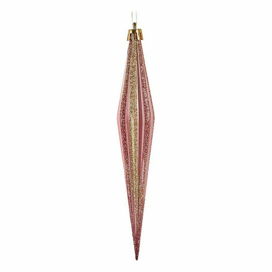 Juledekorationsst Krist+ 00902 Pink Gylden PVC Strakt 3 x 3 x 18,5 cm (12 enheder) #5