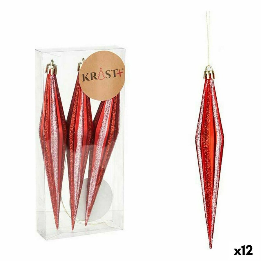 Juledekorationsst Krist+ 00905 Rd PVC Strakt 8,5 x 3,5 x 19 cm (12 enheder) #1