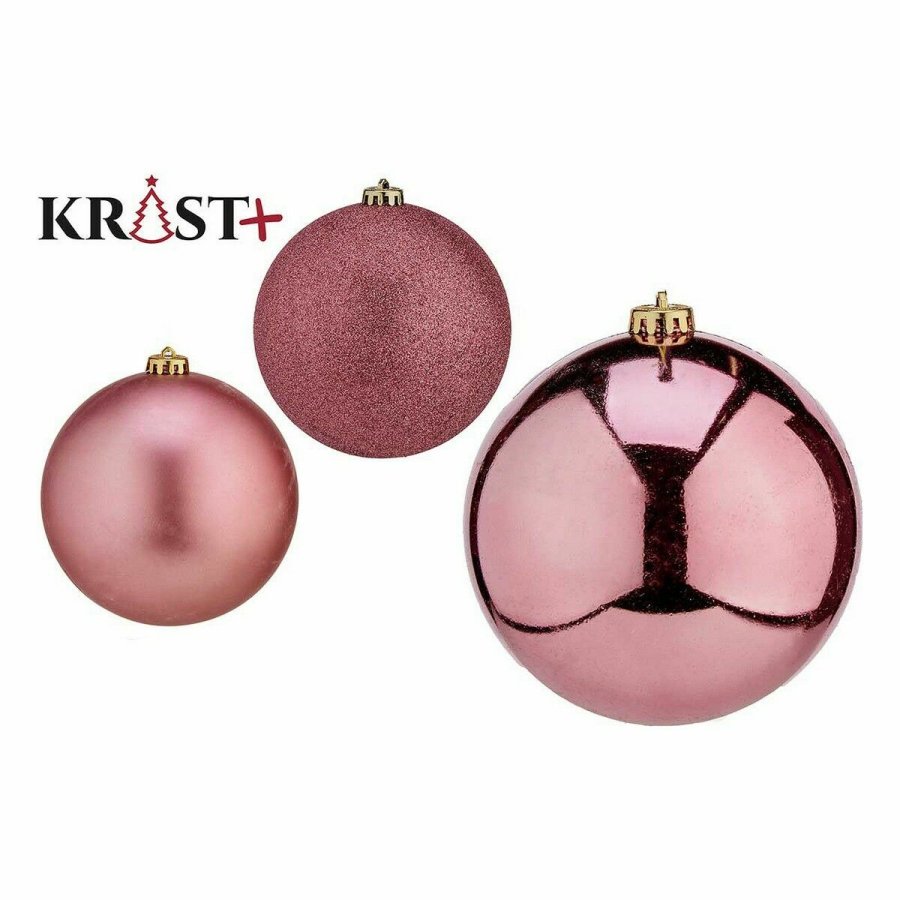 St med julekugler Krist+ 00739 Pink PVC (12 enheder) #5