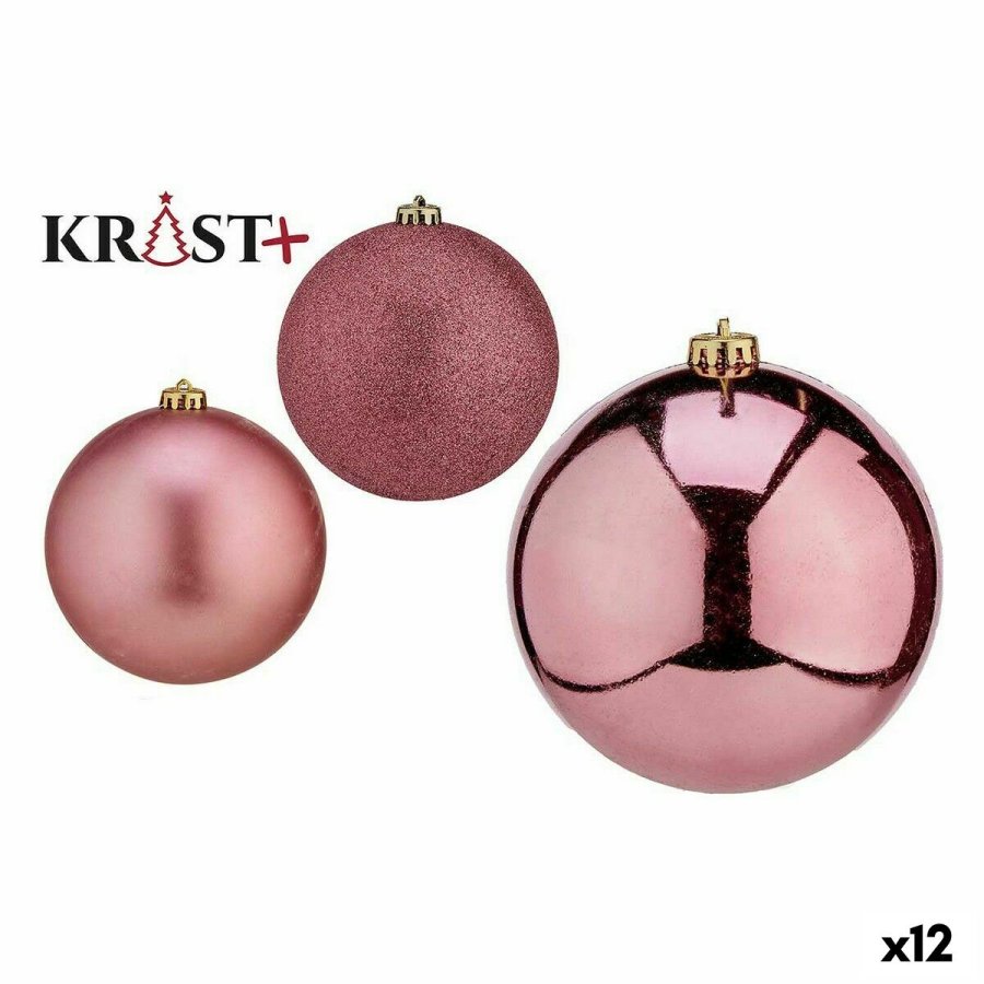 St med julekugler Krist+ 00739 Pink PVC (12 enheder) #1