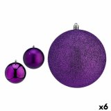 St med julekugler Krist+ 00774 Lilla PVC  12 cm (6 enheder) #1