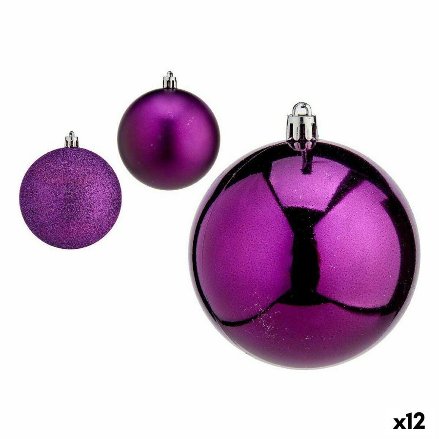 St med julekugler Krist+ 00776 Lilla Plastik (12 enheder) #1